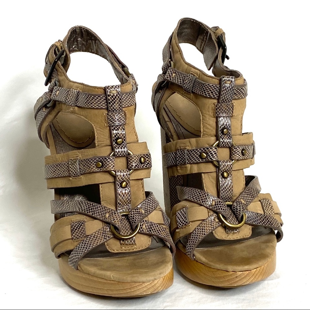 Joan And David Python Leather Strappy High Heel - image 3